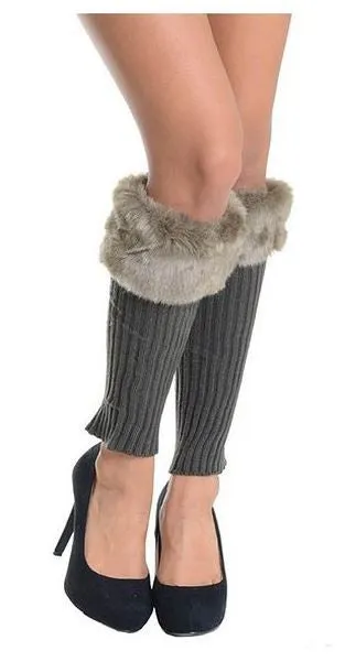 Fourever Funky Women's Solid Color Furry Faux Leg Warmer