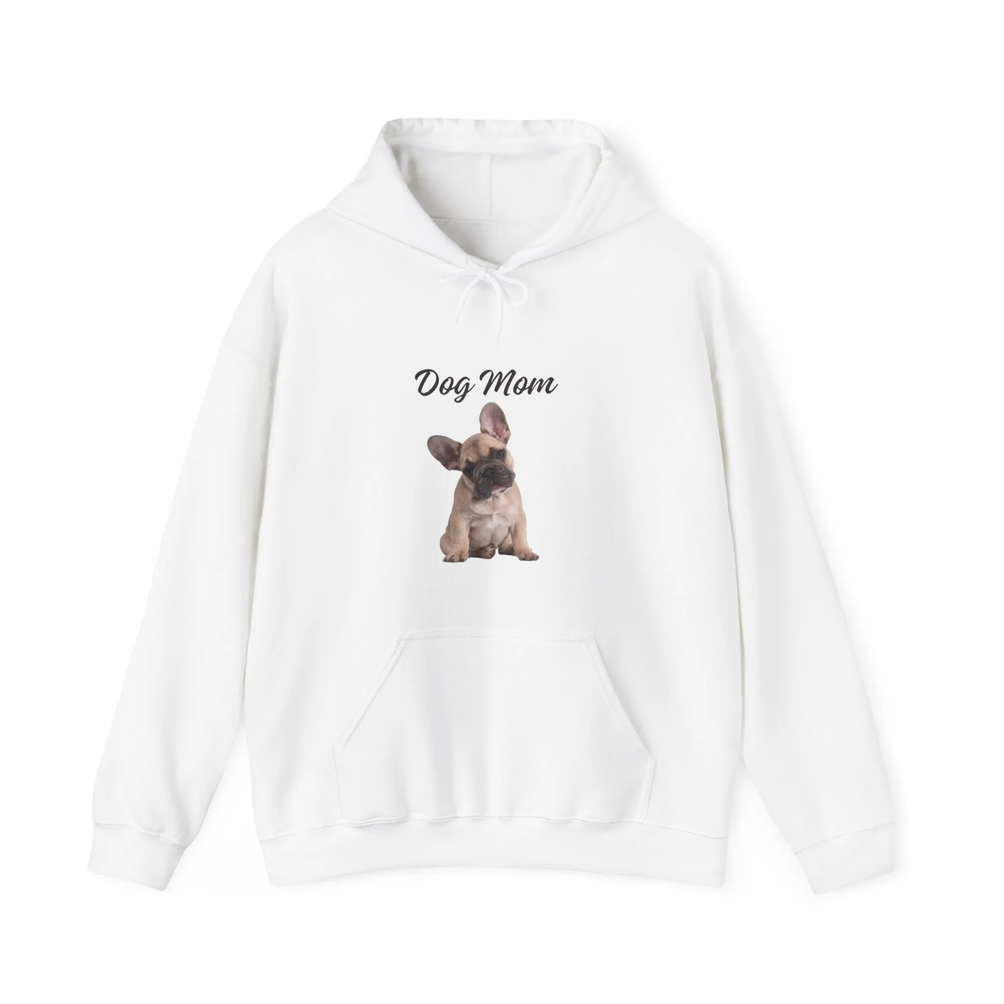 French Bulldog Dog Mom Hoodie, Cotton Pullover Sweatshirt