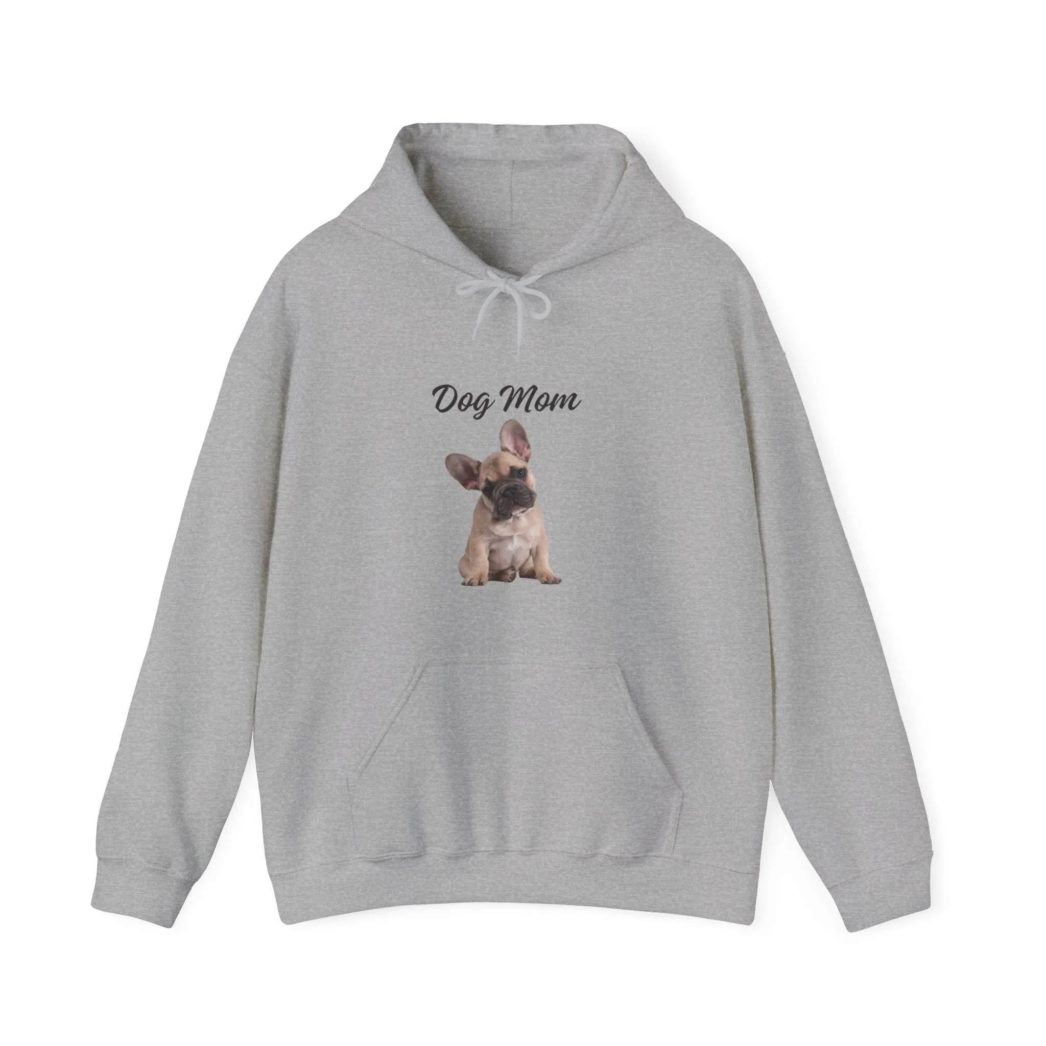 French Bulldog Dog Mom Hoodie, Cotton Pullover Sweatshirt