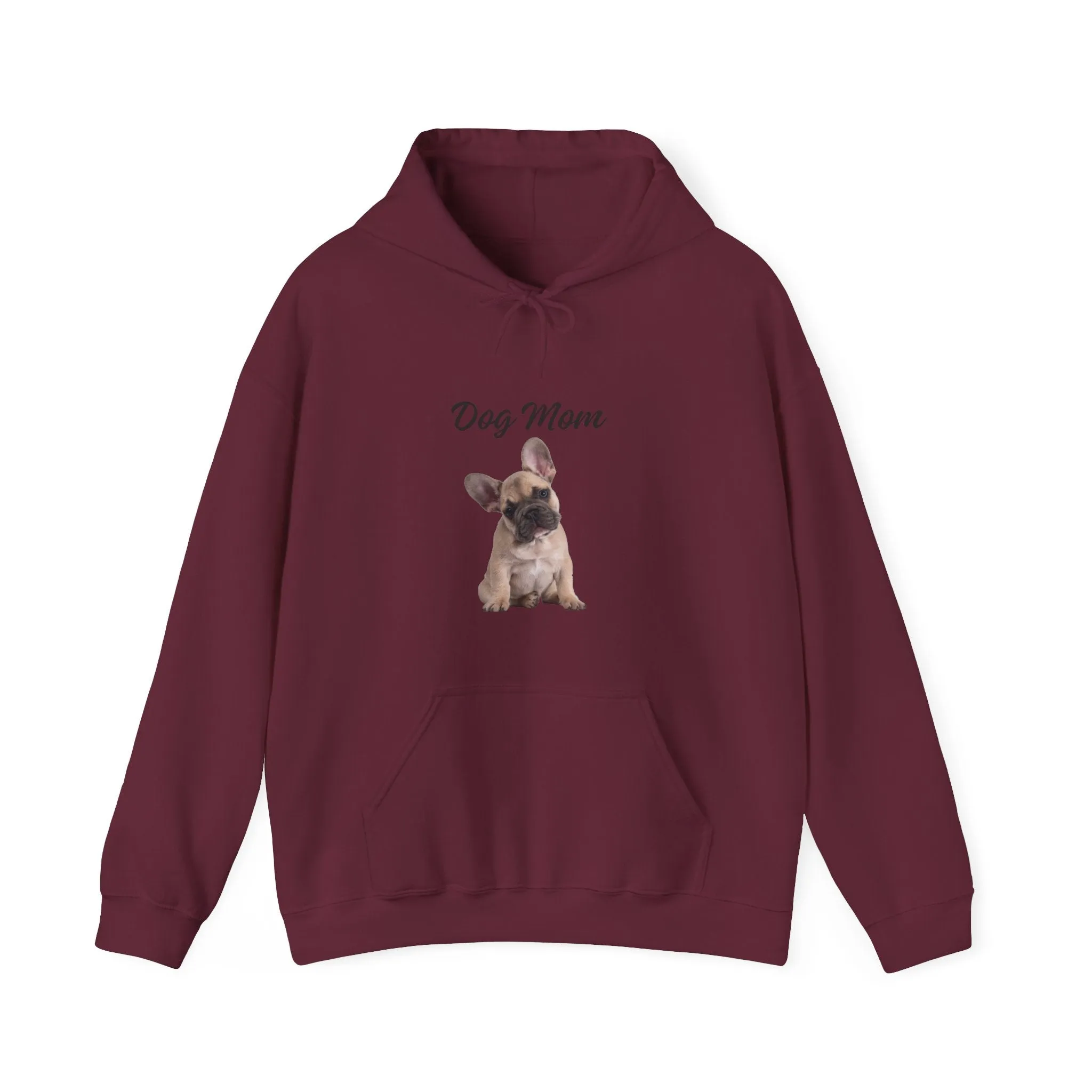 French Bulldog Dog Mom Hoodie, Cotton Pullover Sweatshirt