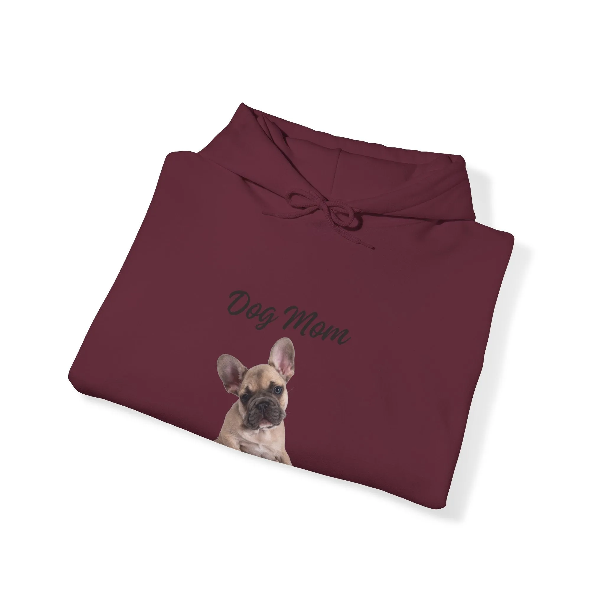 French Bulldog Dog Mom Hoodie, Cotton Pullover Sweatshirt