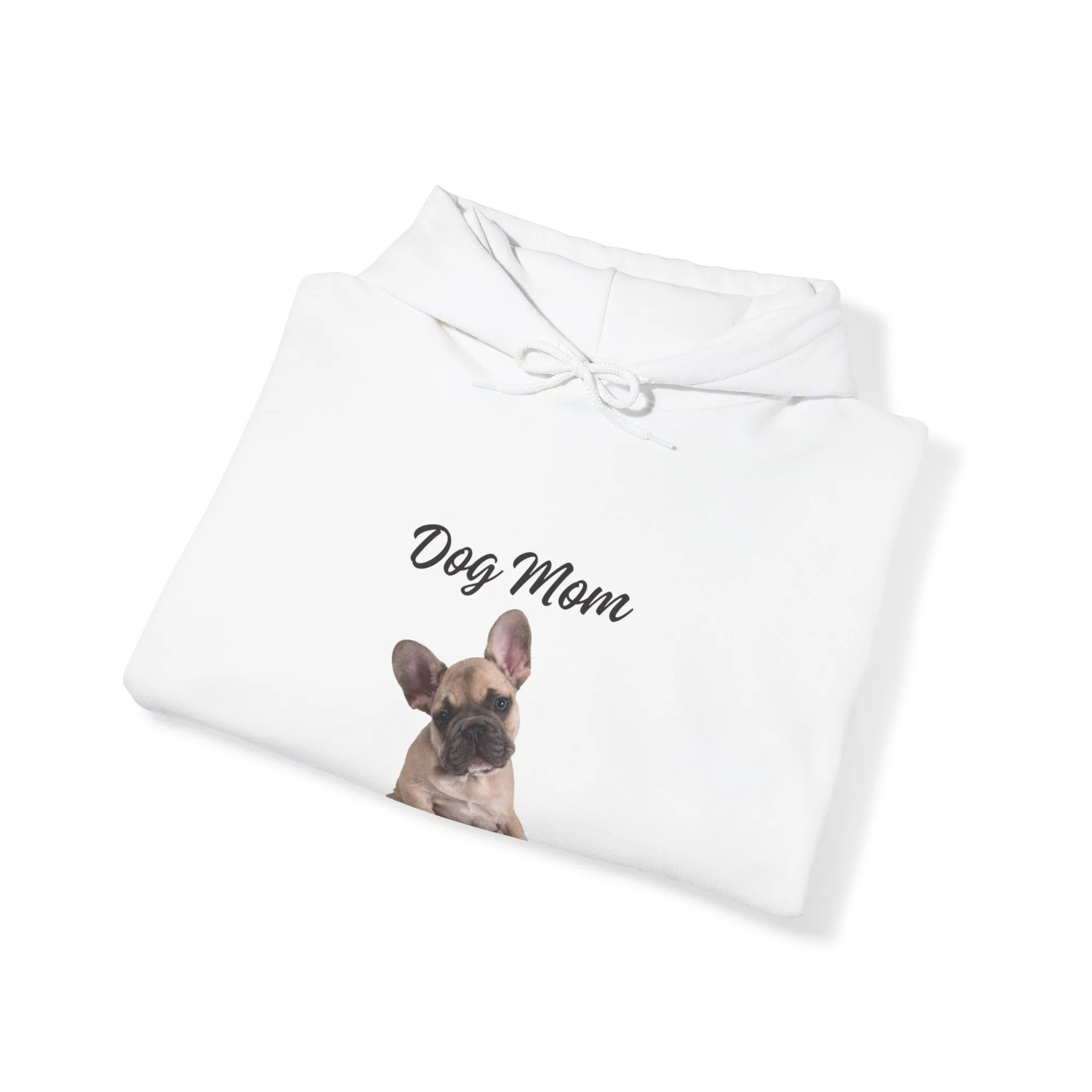 French Bulldog Dog Mom Hoodie, Cotton Pullover Sweatshirt