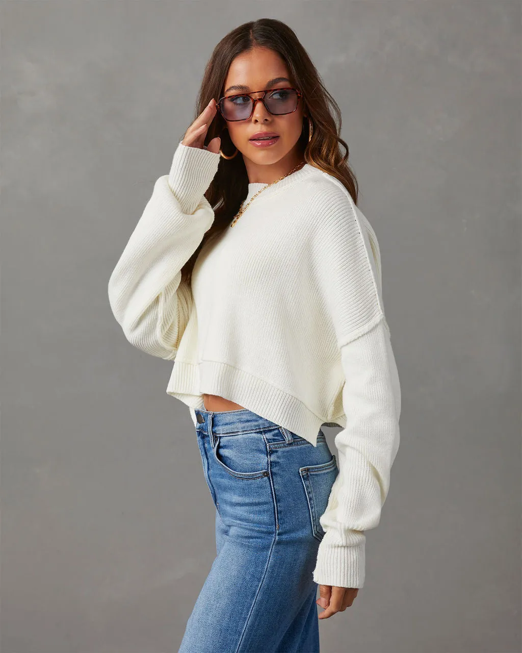 Girls Day Out Cropped Pullover Sweater