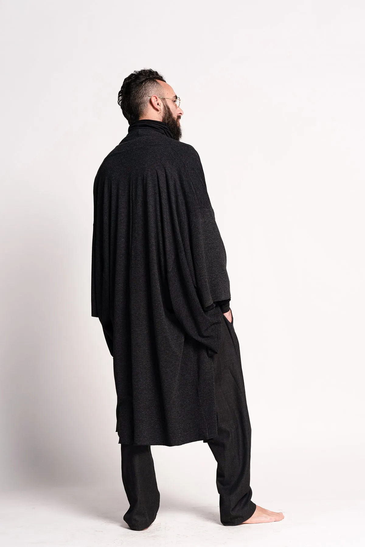 Gray Haori Kimono Jacket for Men