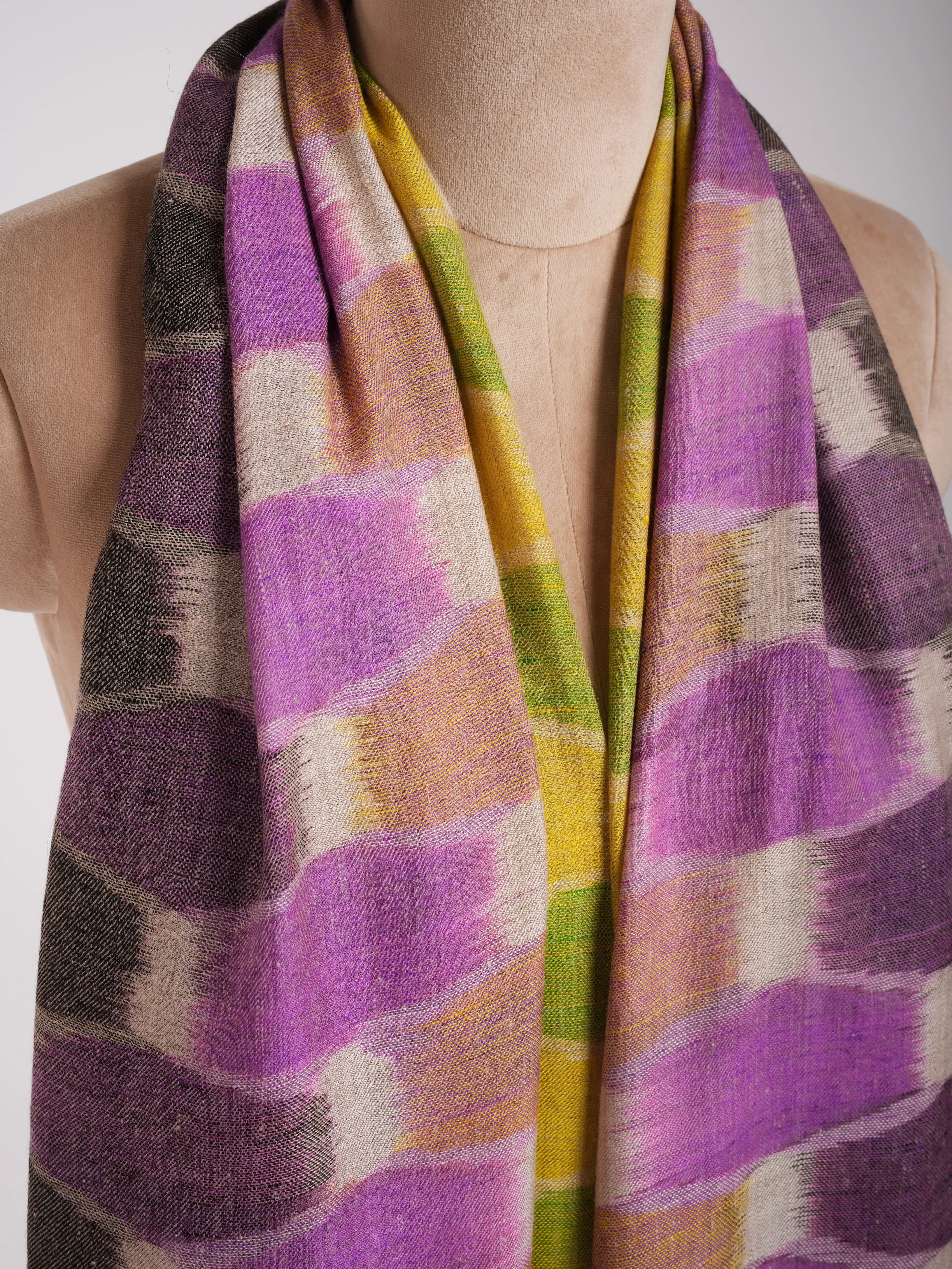 Handwoven Ikat Original Kashmiri Pashmina Shawl