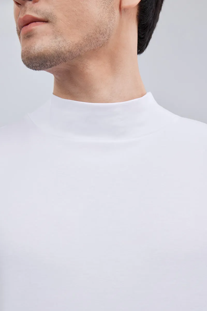 HeatGuard Mock Neck Long Sleeve T-Shirt | White WH001Z