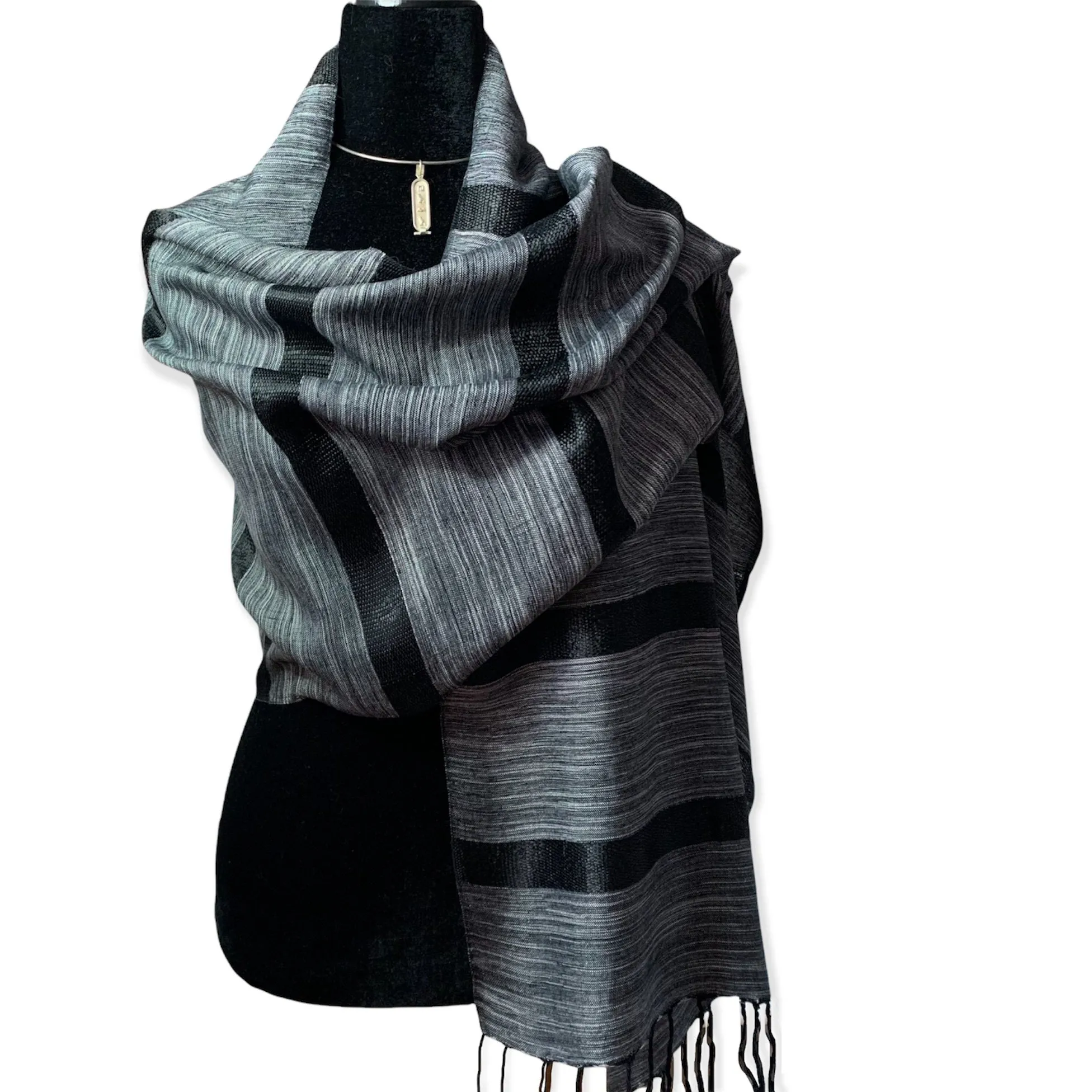 Helyat Handwoven Scarf - Shades of Gray