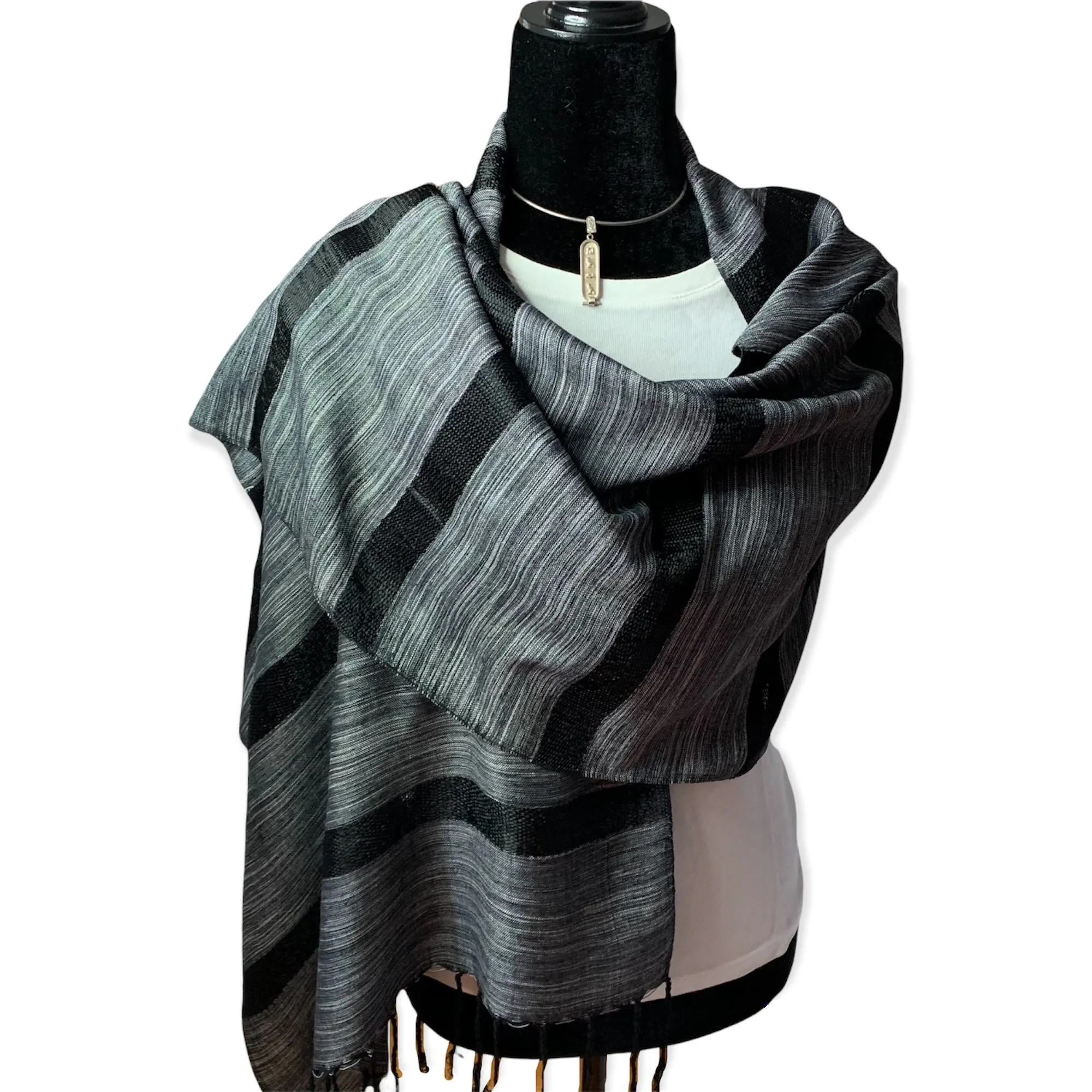 Helyat Handwoven Scarf - Shades of Gray