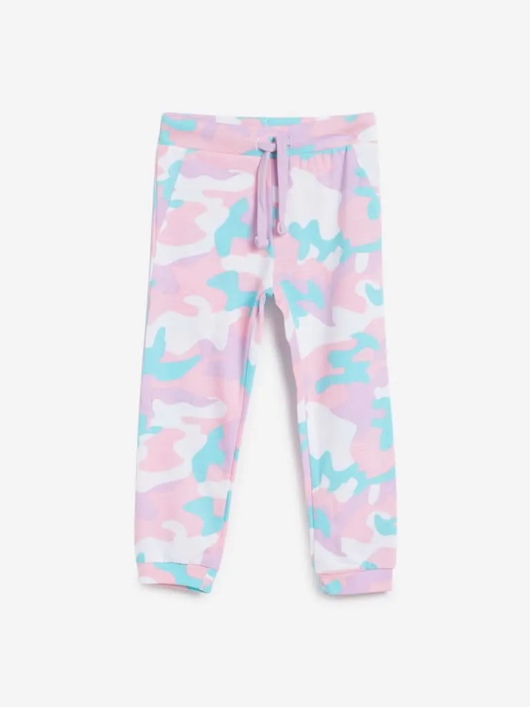 HOP Kids Lilac Camouflage Print Joggers