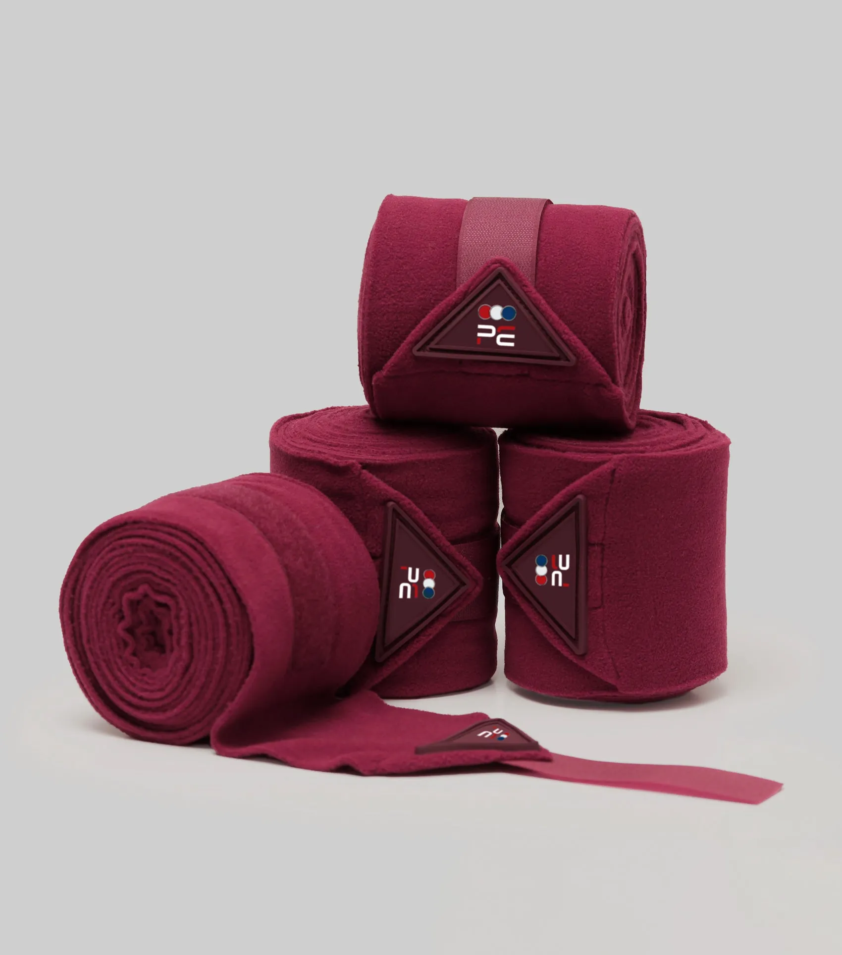 Horse Polo Fleece Bandages Burgundy