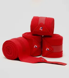 Horse Polo Fleece Bandages Red