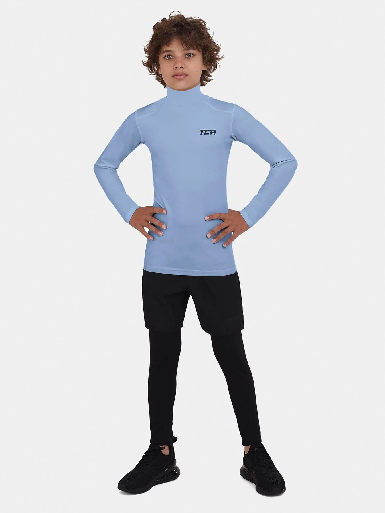 Hyperfusion Compression Base Layer Long Sleeve Mock Neck For Boys