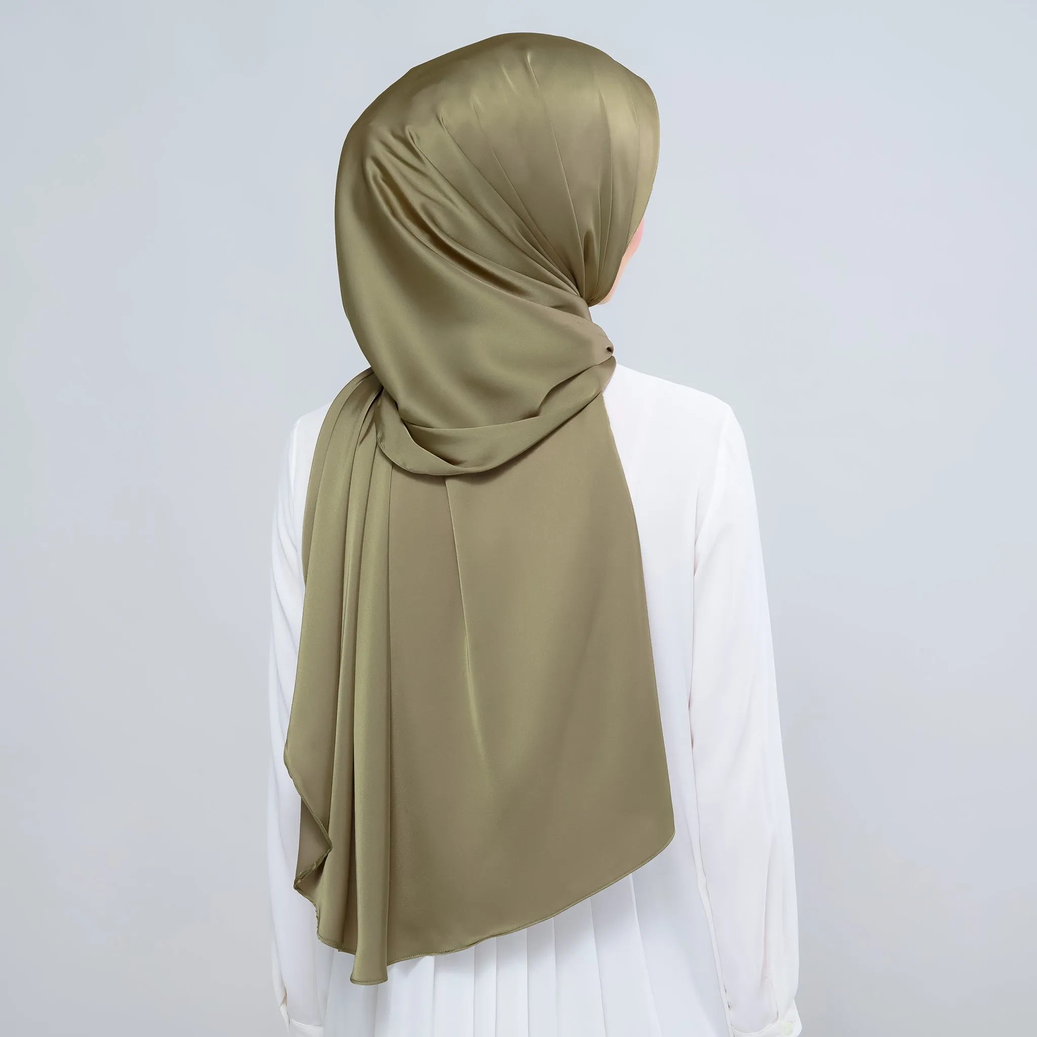 Instant Tag n' Go Shawl  | Satin Silk in Olive