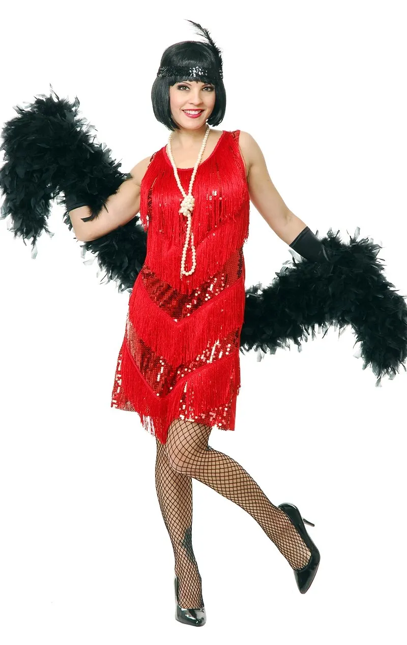 Jazzy Red Flapper Dress Costume