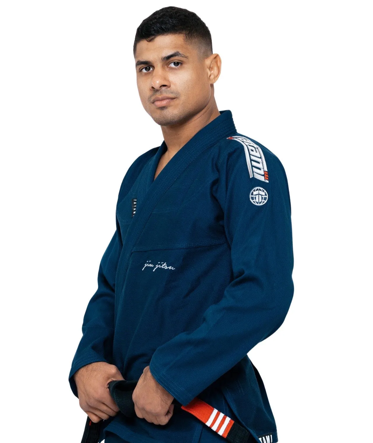 Kimono Brazilian Jiu Jitsu TATAMI Elements Superlite Gi - Albatru Inchis (Centura Alba Inclusa)