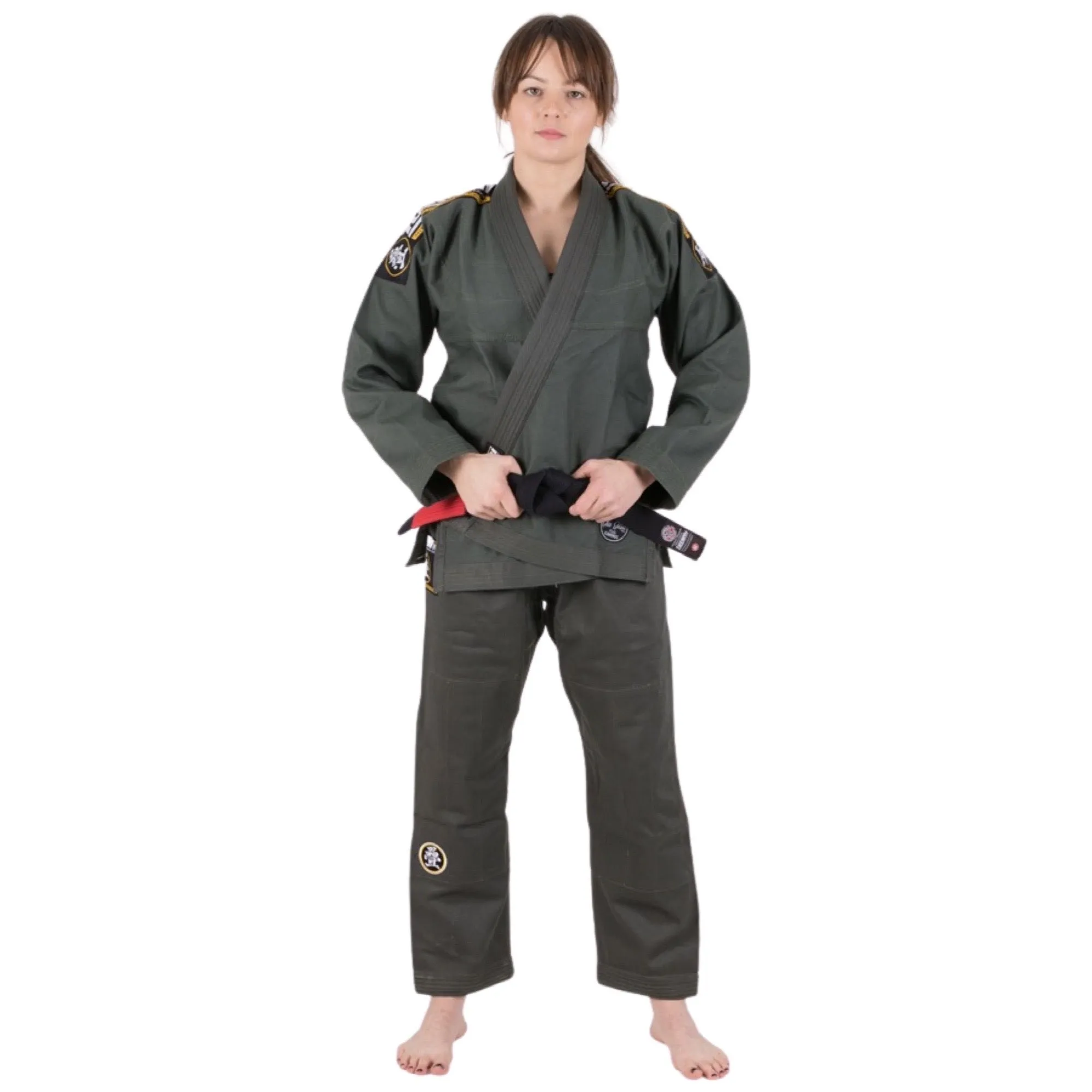 Kimono Femei Brazilian Jiu Jitsu TATAMI Nova Absolute Gi - Khaki (Centura Alba Inclusa)