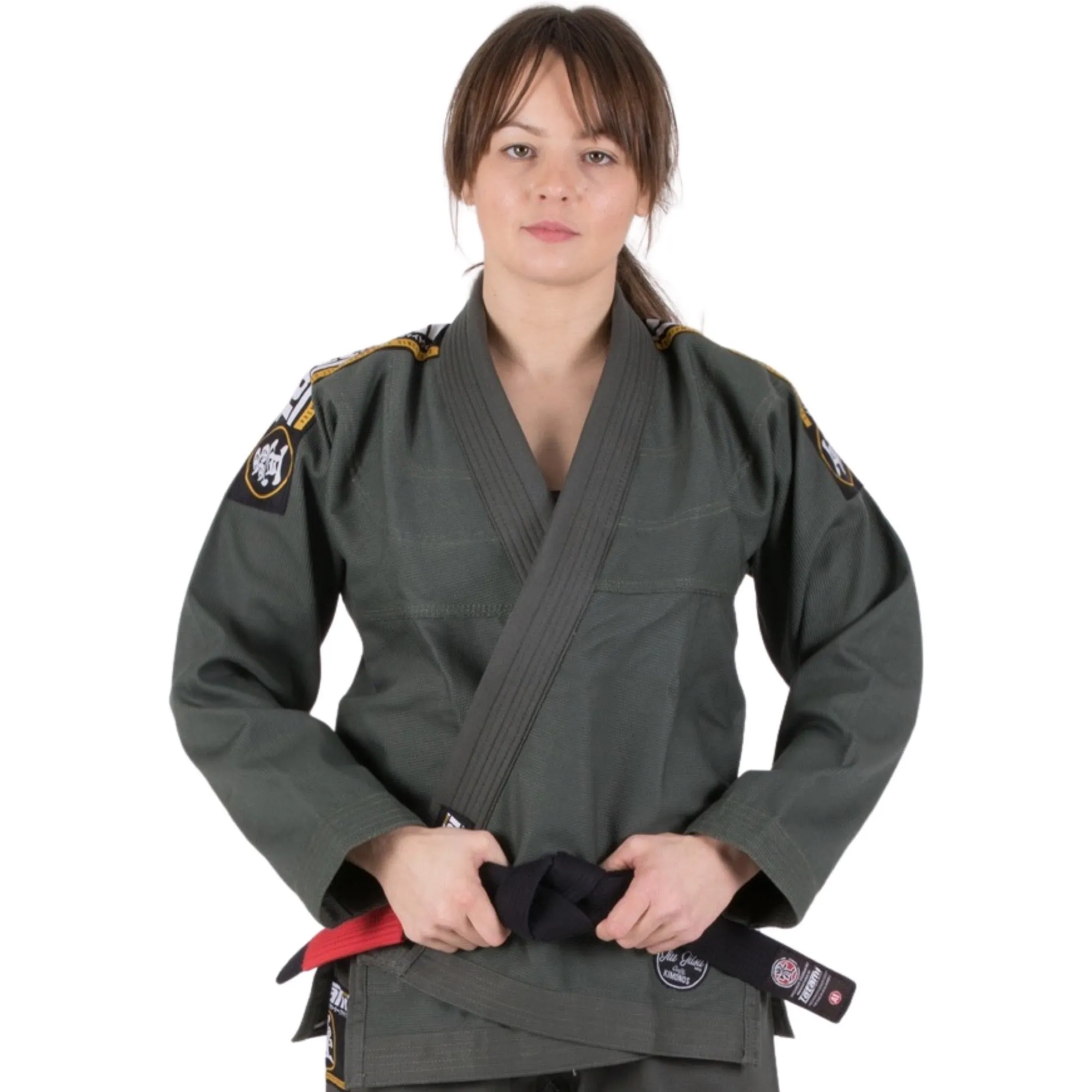 Kimono Femei Brazilian Jiu Jitsu TATAMI Nova Absolute Gi - Khaki (Centura Alba Inclusa)