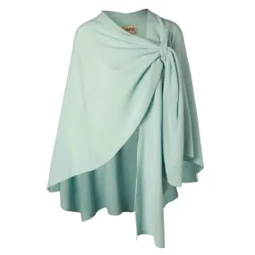 Lambswool Draped Shawl- Aqua