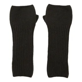 Loose Rib Cashmere Wrist Warmers - Brown