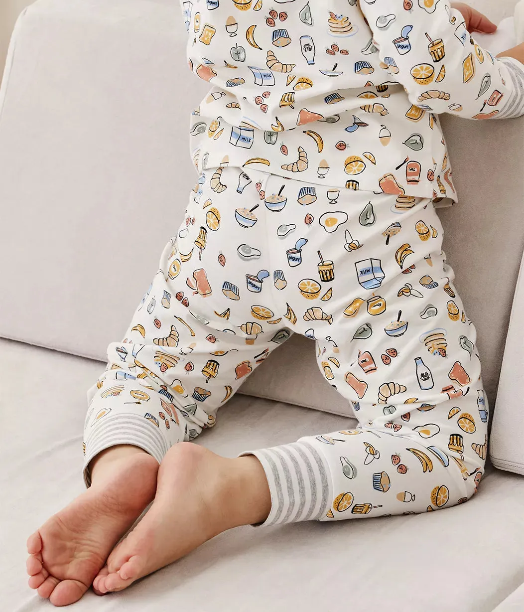 Love To Dream Kids Long Sleeve Pyjama Set - Breakfast White