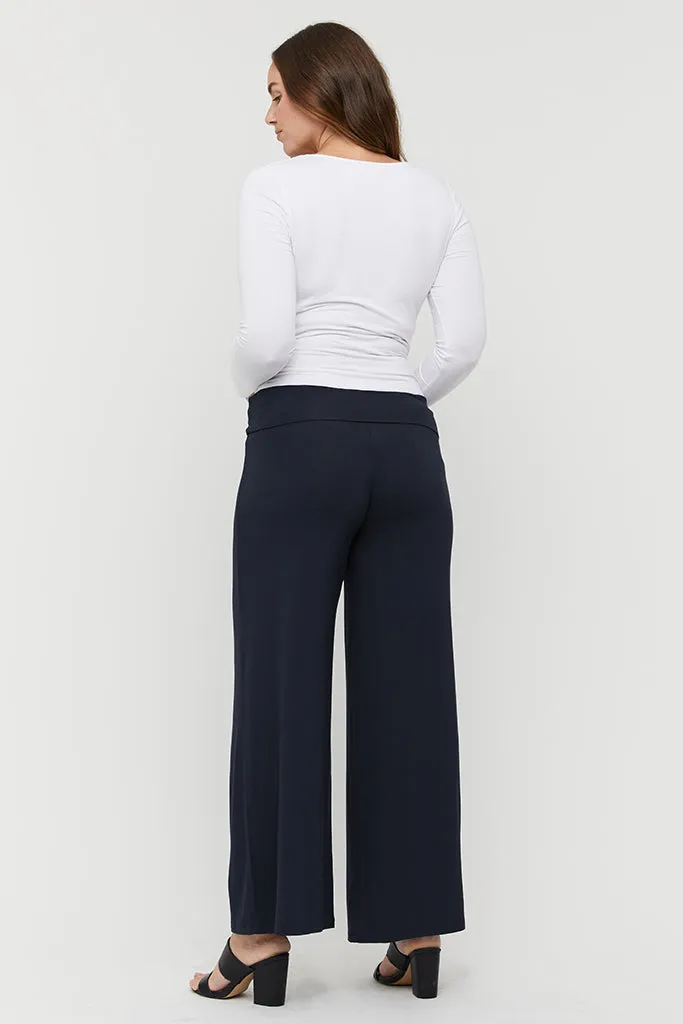 Luxe Wide Leg Maternity Pants - Dark Navy