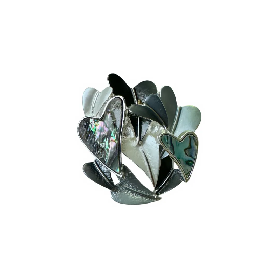 Magnetic Brooch - Grey Heart Cluster