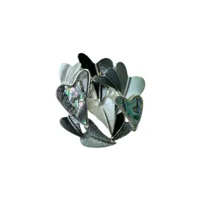 Magnetic Brooch - Grey Heart Cluster