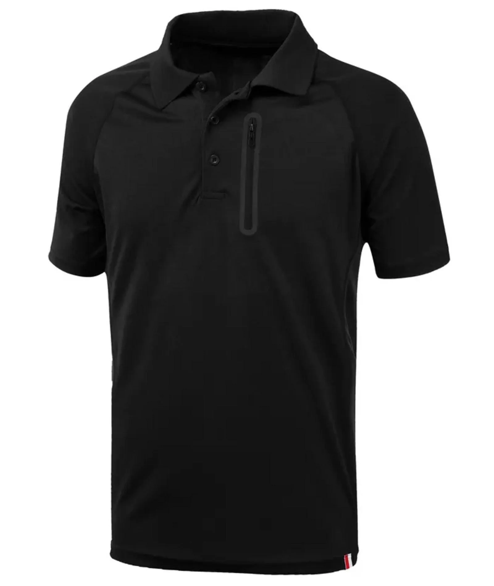 Men's Button Up Zip Pocket Polo Shirt-ZPK000811