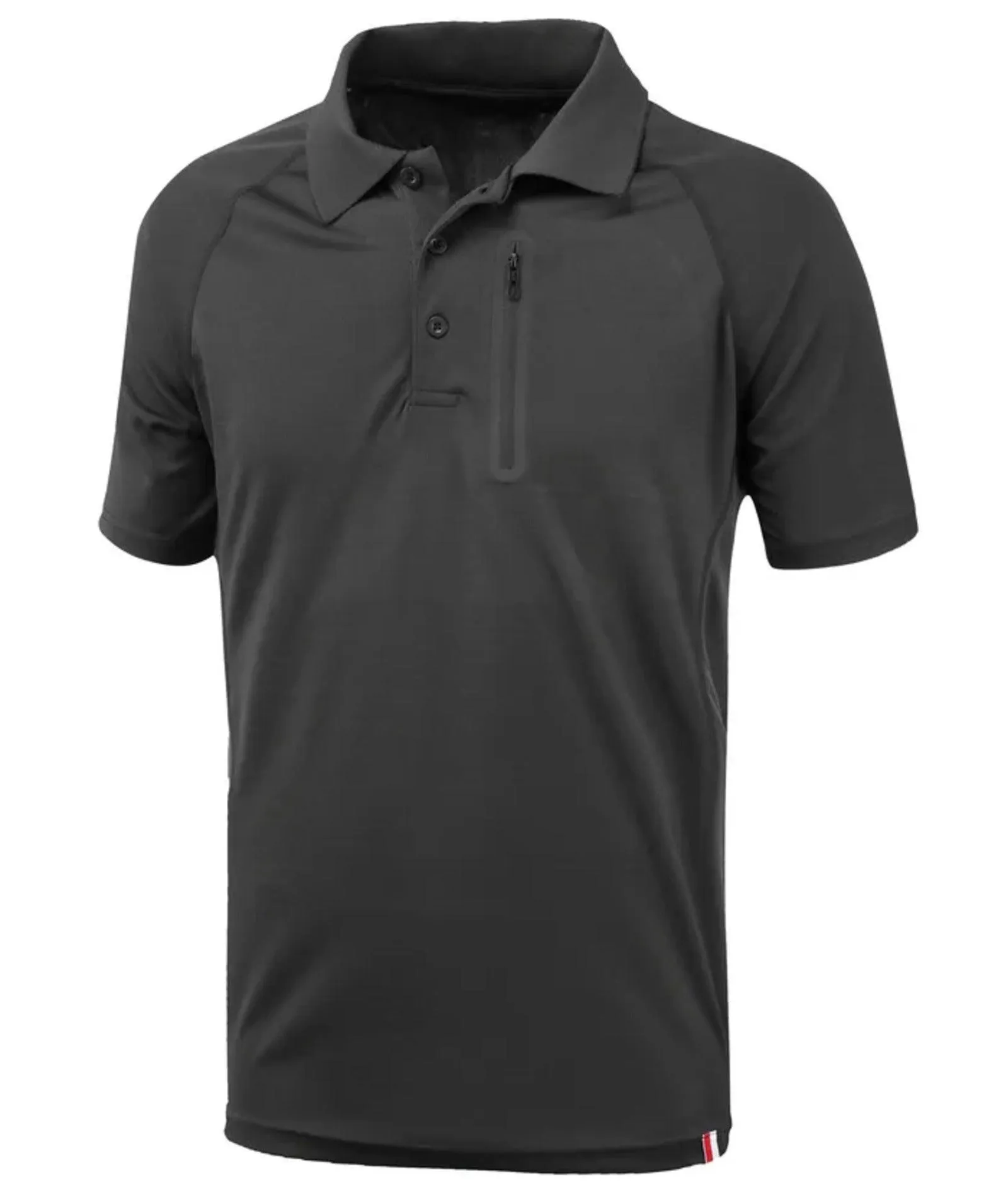 Men's Button Up Zip Pocket Polo Shirt-ZPK000811