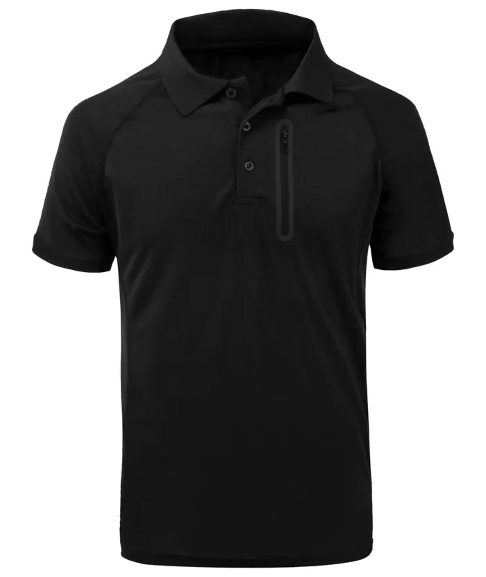 Men's Button Up Zip Pocket Polo Shirt-ZPK000811