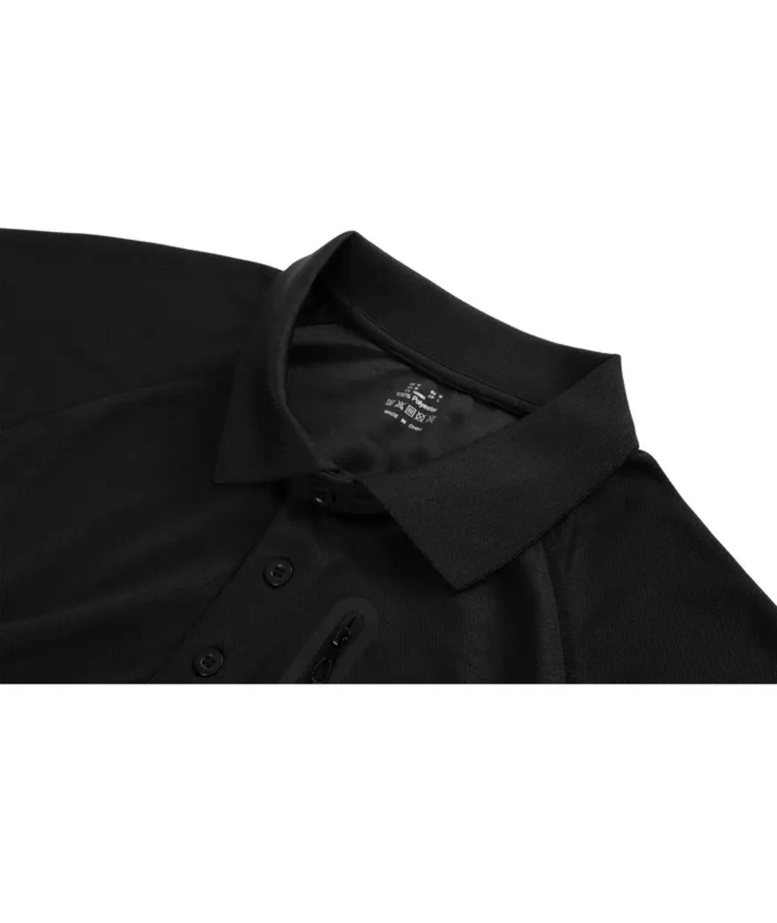 Men's Button Up Zip Pocket Polo Shirt-ZPK000811