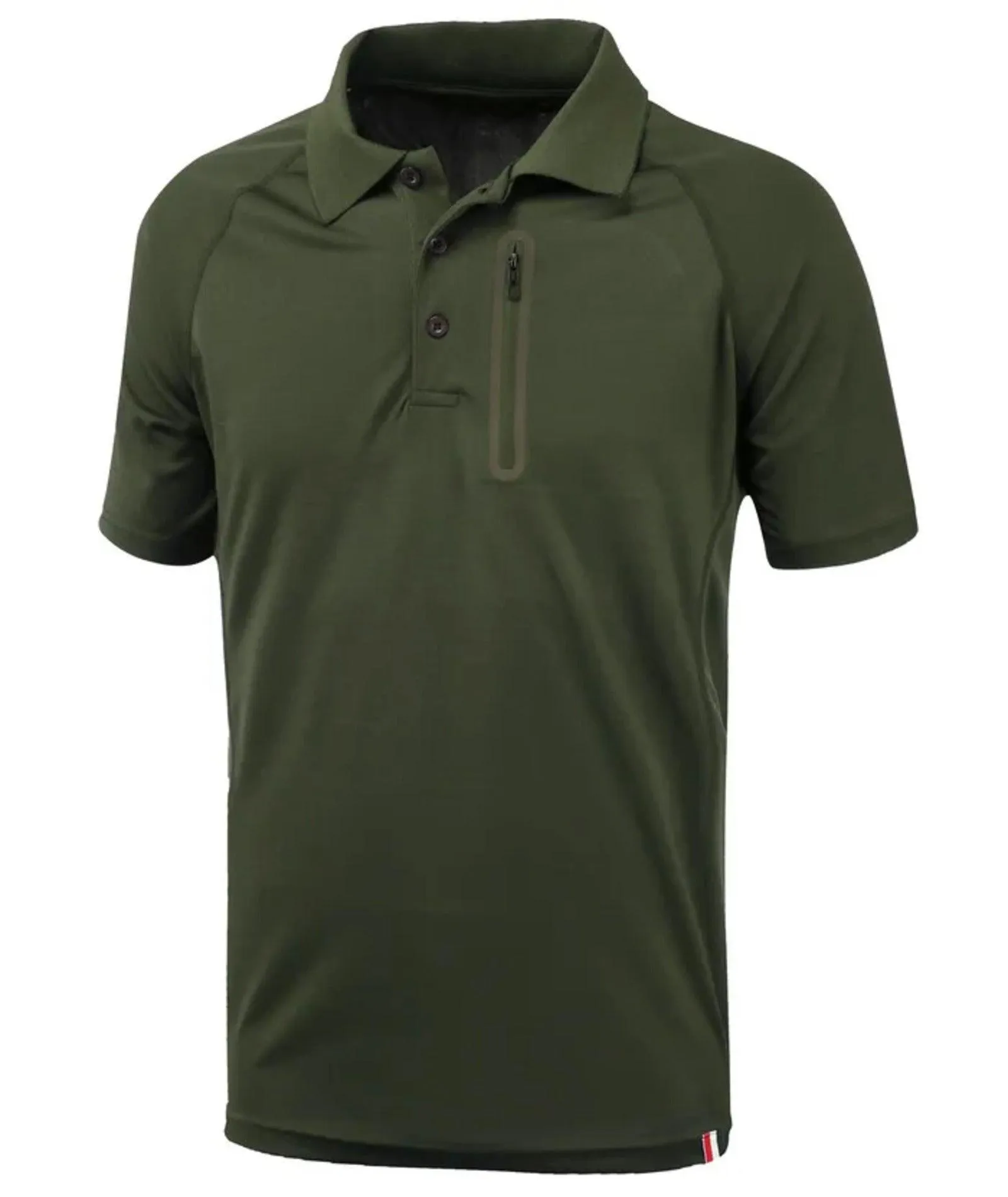 Men's Button Up Zip Pocket Polo Shirt-ZPK000811