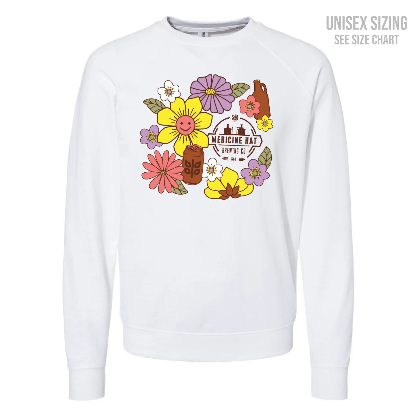 MH Brewing Co. Unisex Flower Lightweight Crewneck (MHBT003-SS1000C)