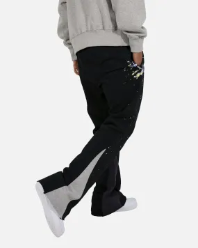 MNML Contrast Bootcut Sweat Pants Black