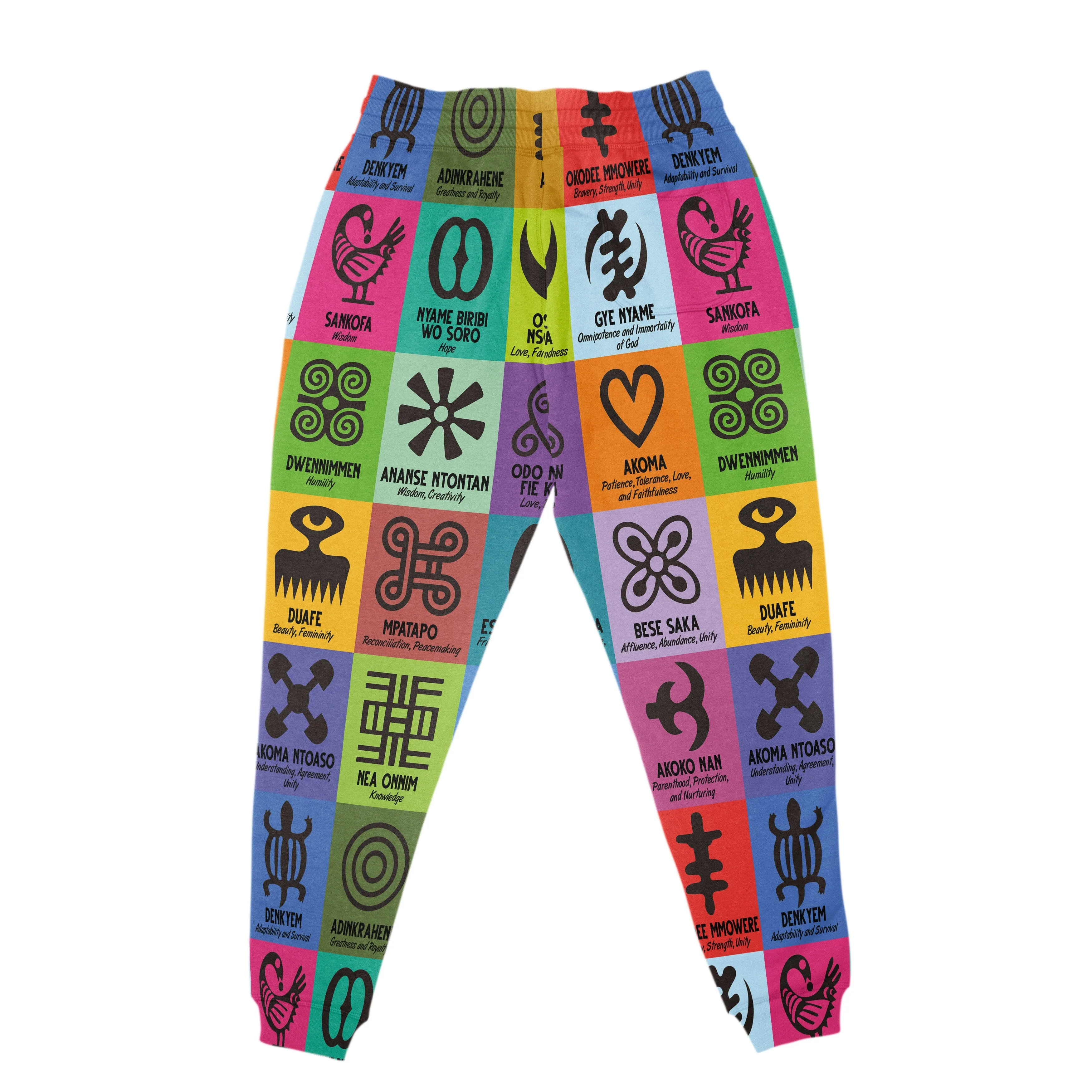 Multi Color Adinkra Symbols All-over Hoodie and Joggers Set