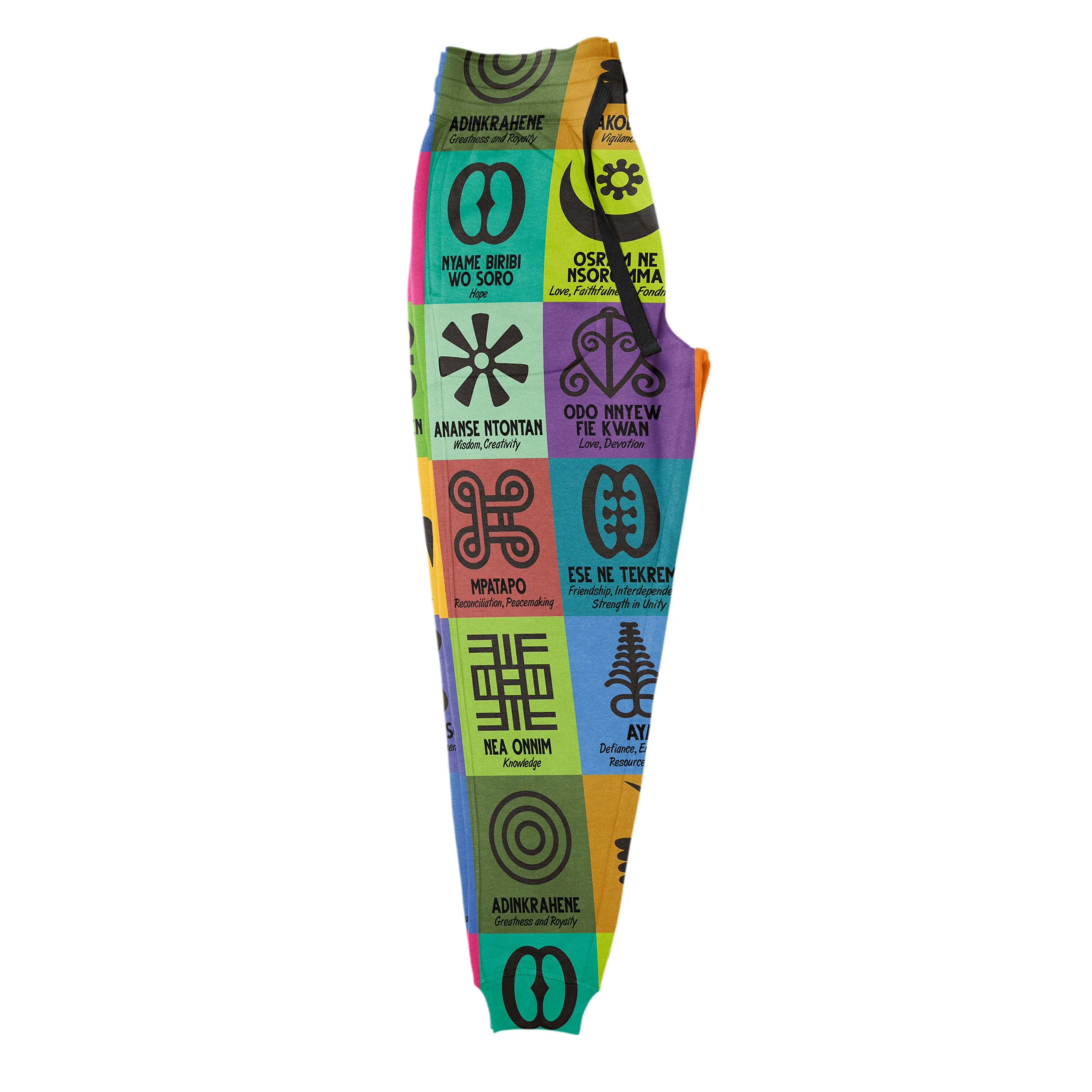 Multi Color Adinkra Symbols All-over Hoodie and Joggers Set