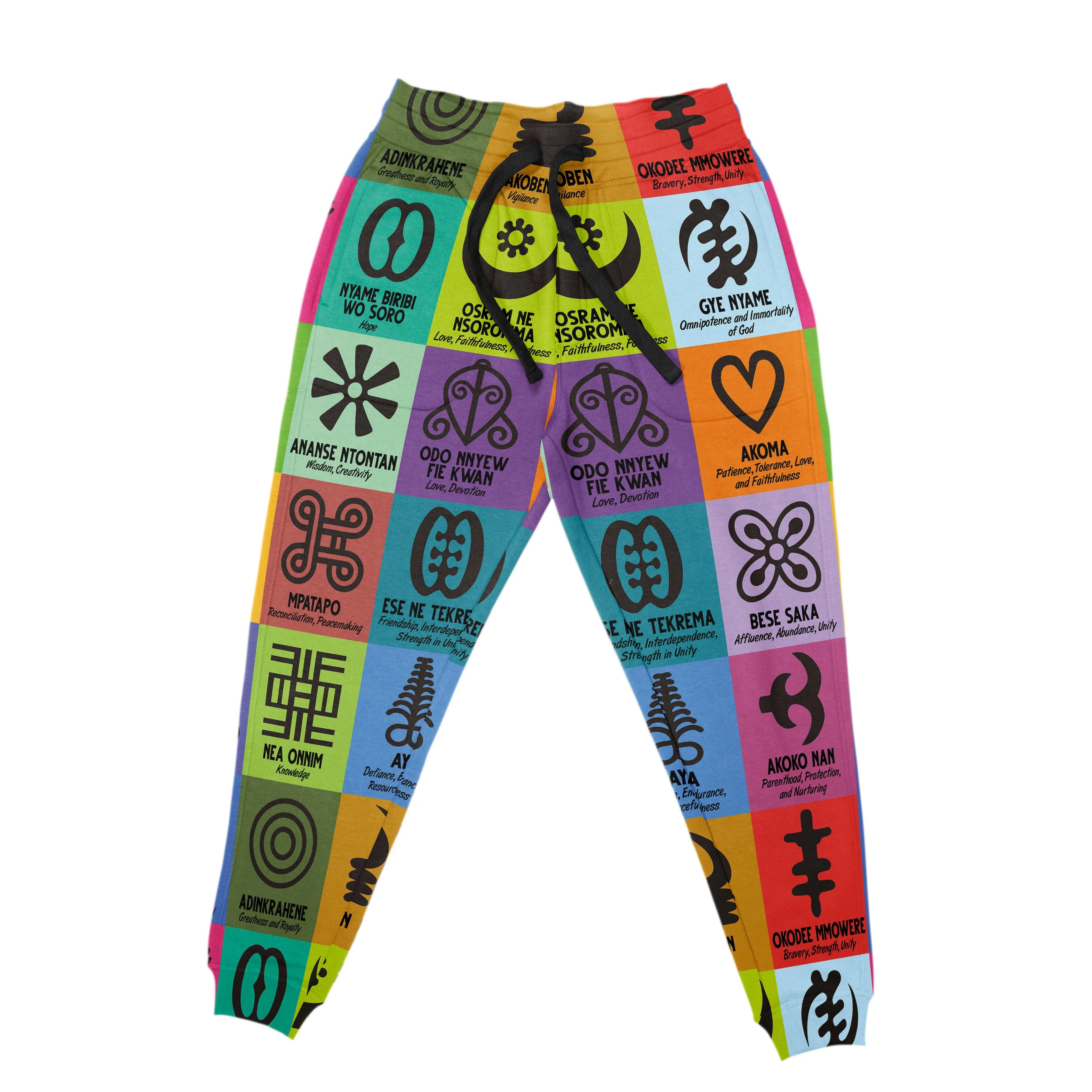 Multi Color Adinkra Symbols All-over Hoodie and Joggers Set