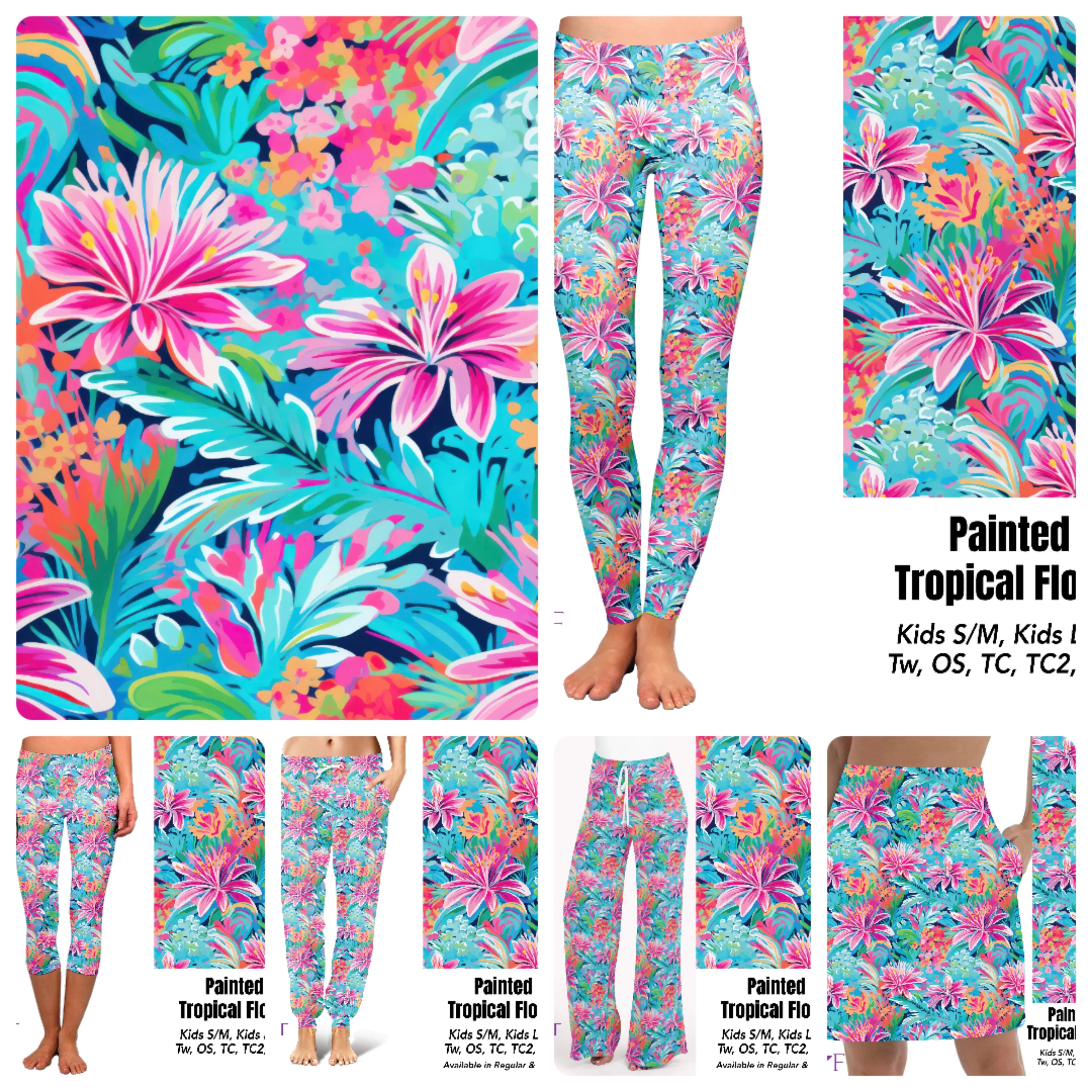 Painted Tropics leggings, capris and skorts with pockets