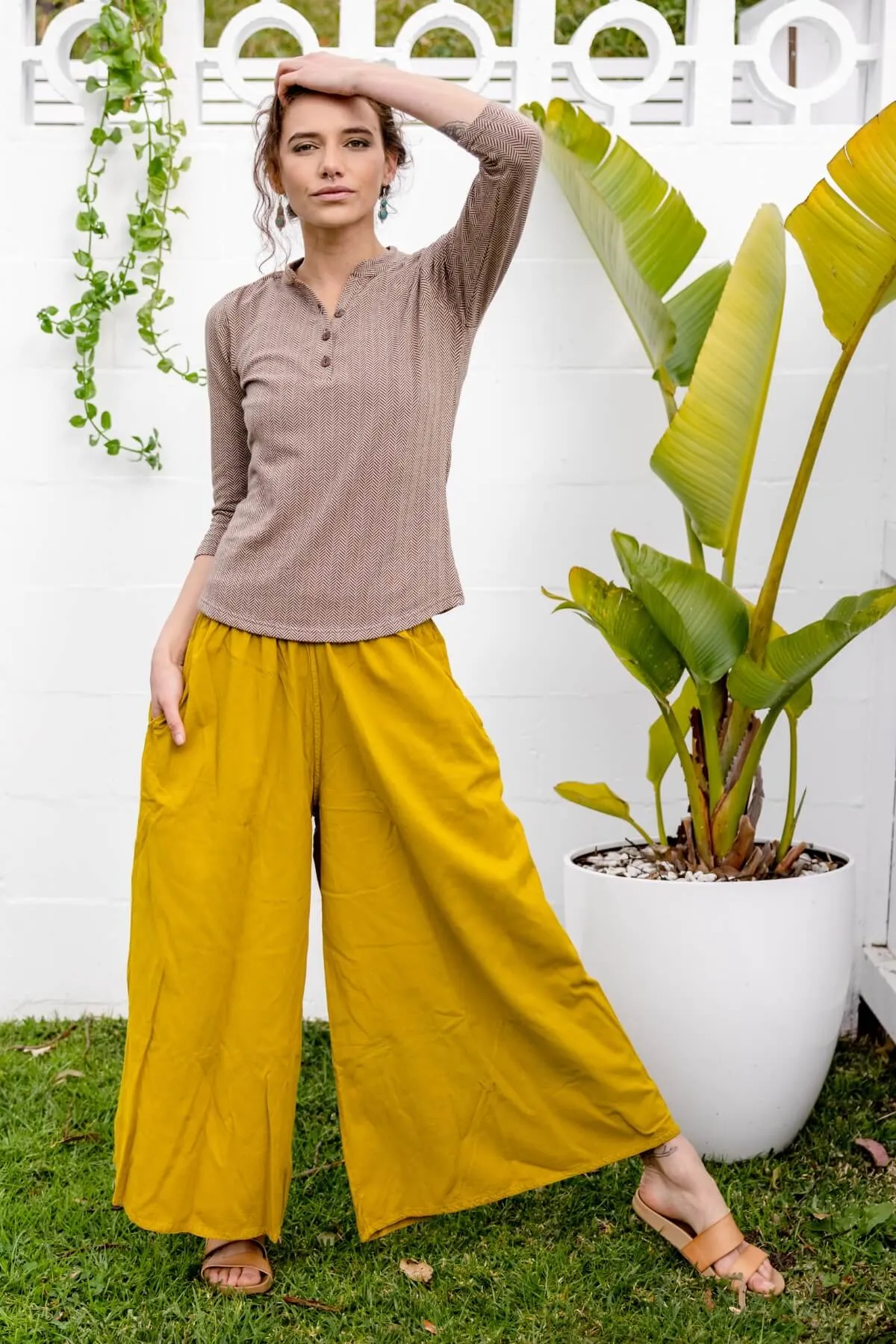 Palazzo Pants - Mustard