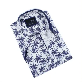 Palm Print Short Sleeve Shirt