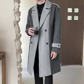 Patchwork Double Breasted Style Coat