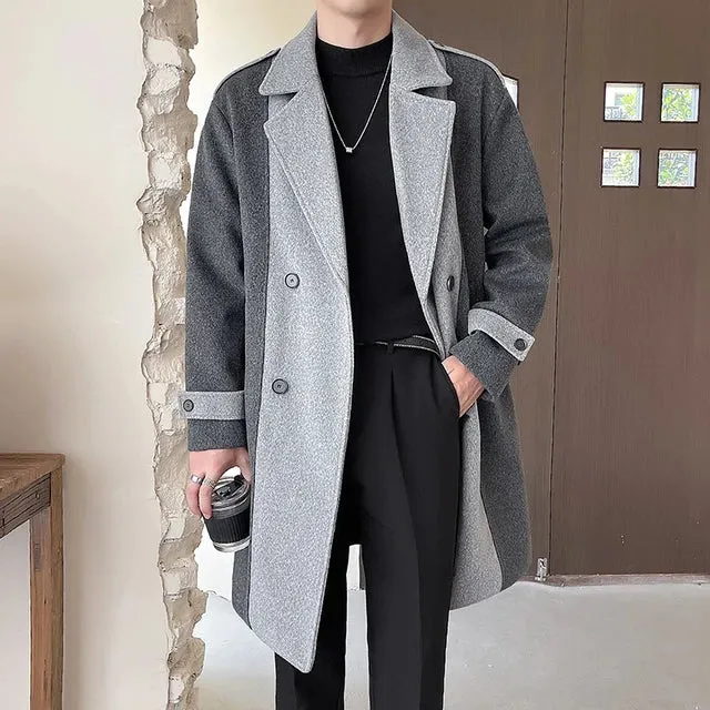 Patchwork Double Breasted Style Coat