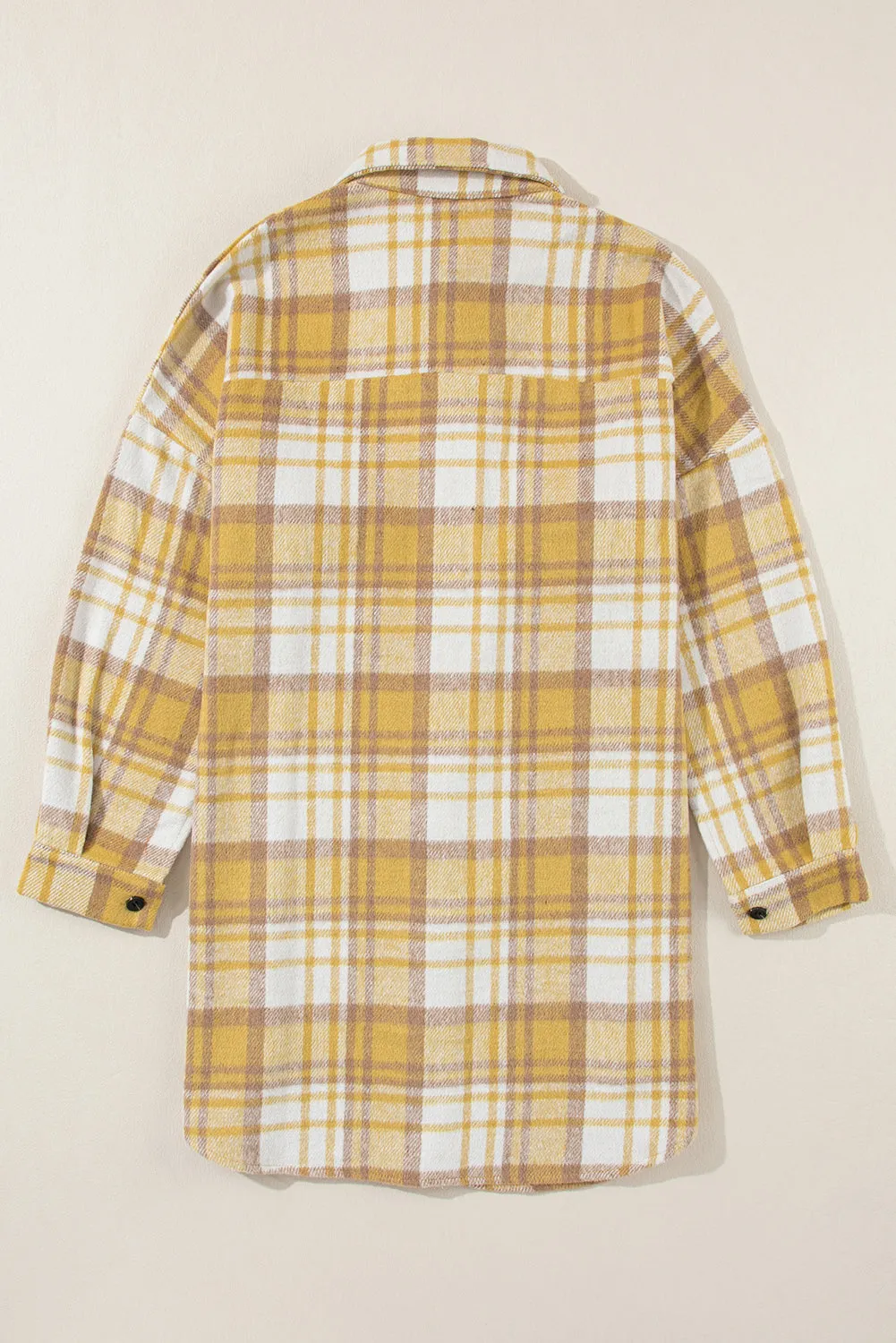 Plaid Flap Pocket Long Sleeve Shacket