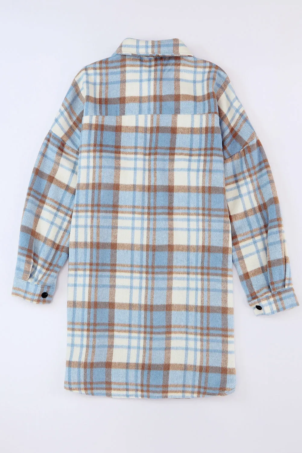 Plaid Flap Pocket Long Sleeve Shacket