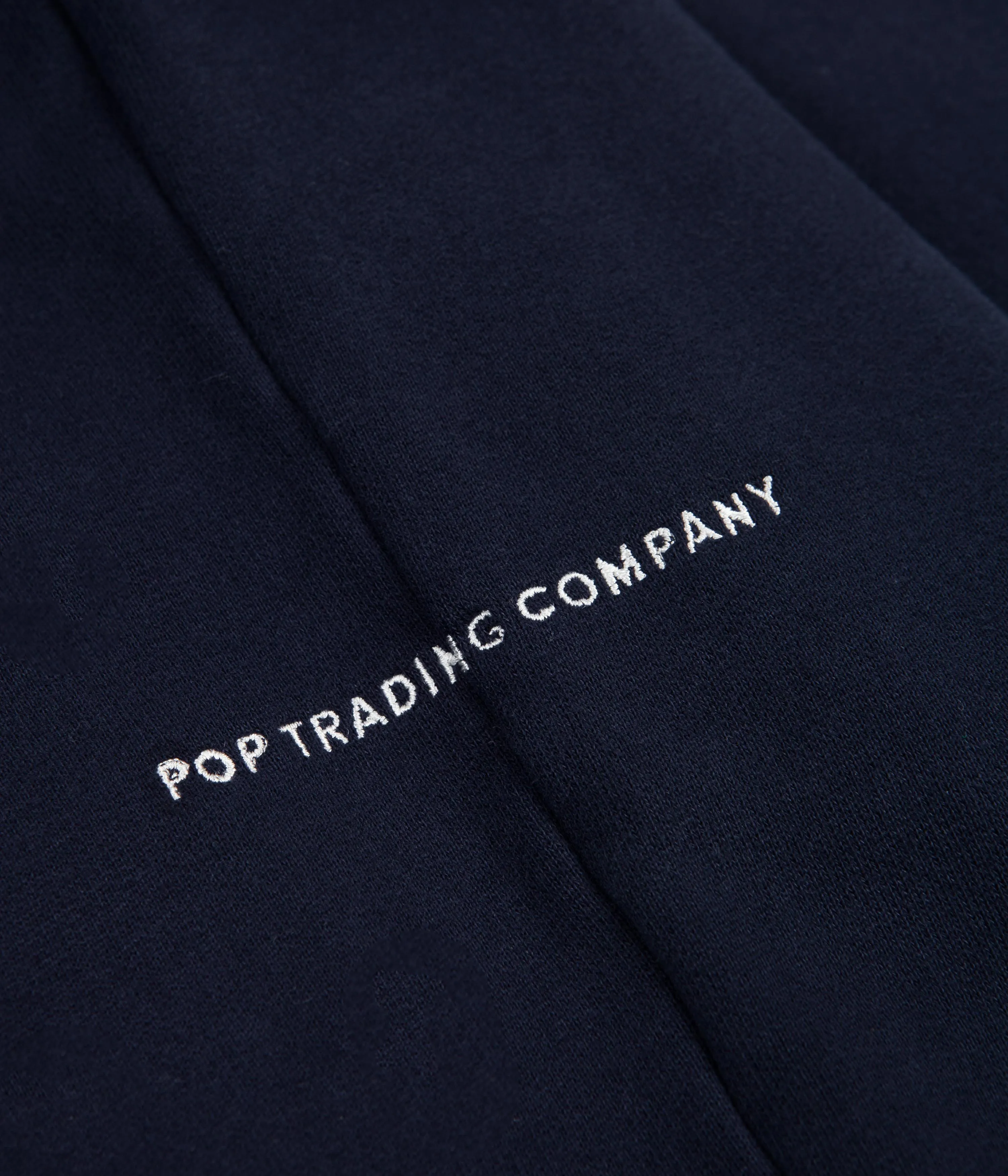 Pop Trading Company Logo Embroidered Hoodie - Navy / Multi