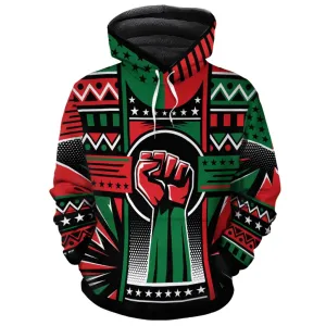 Power Fist And Patterns In Pan African Colors Premium Hoodie