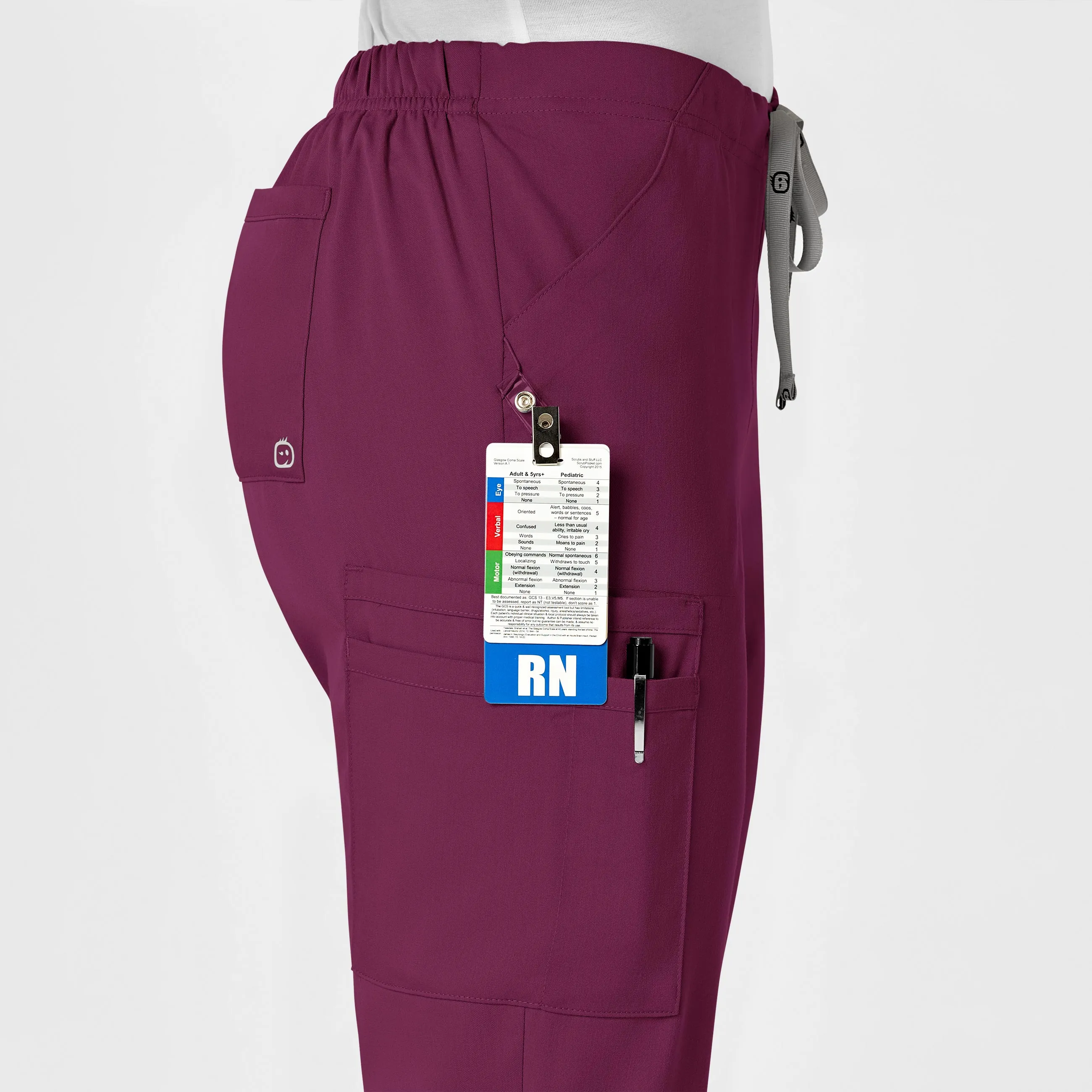 PRO Women's Moderate Flare Leg Scrub Pant - Wine