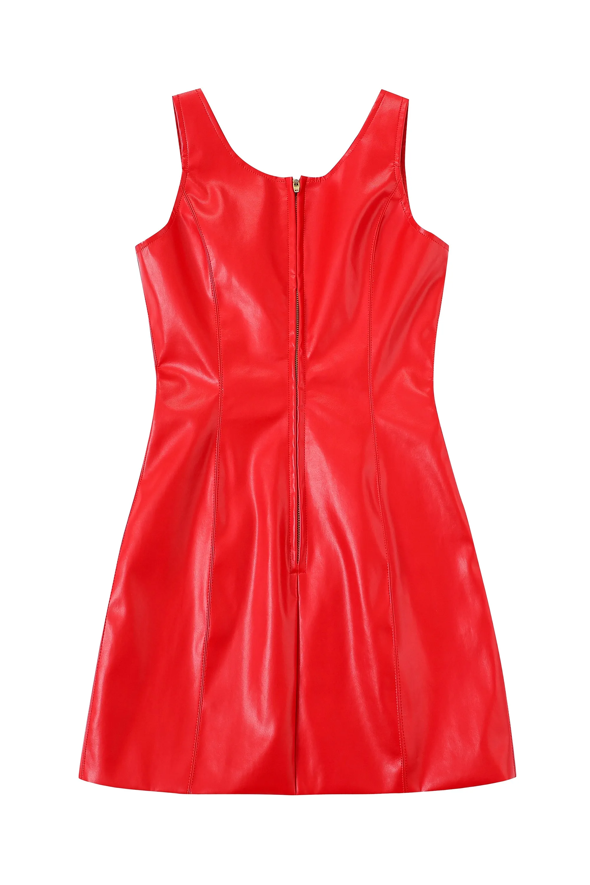 Red Hot Love Faux Plant Leather Dress X Mimi