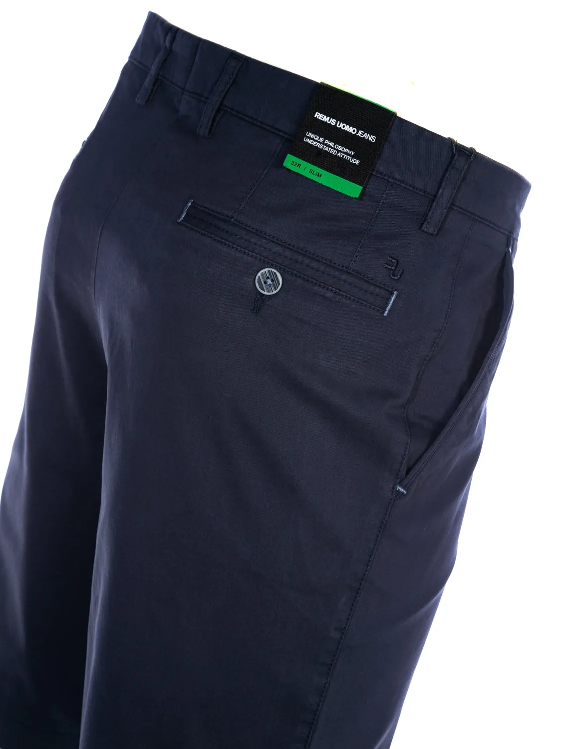 Remus Uomo Cotton Stretch Short in Navy