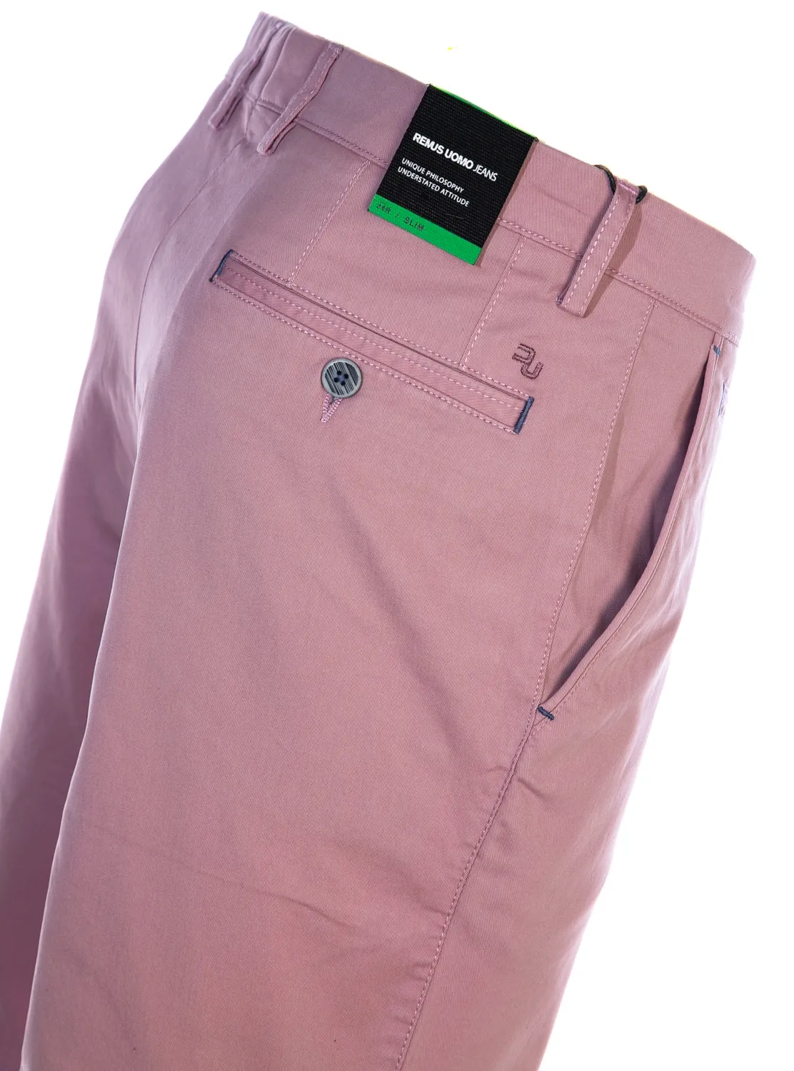 Remus Uomo Cotton Stretch Short in Pink